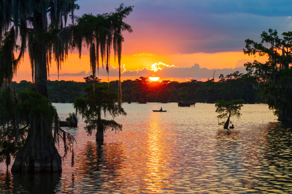 sunset over Lake Martin, Louisiana featured in Louisiana nature photography