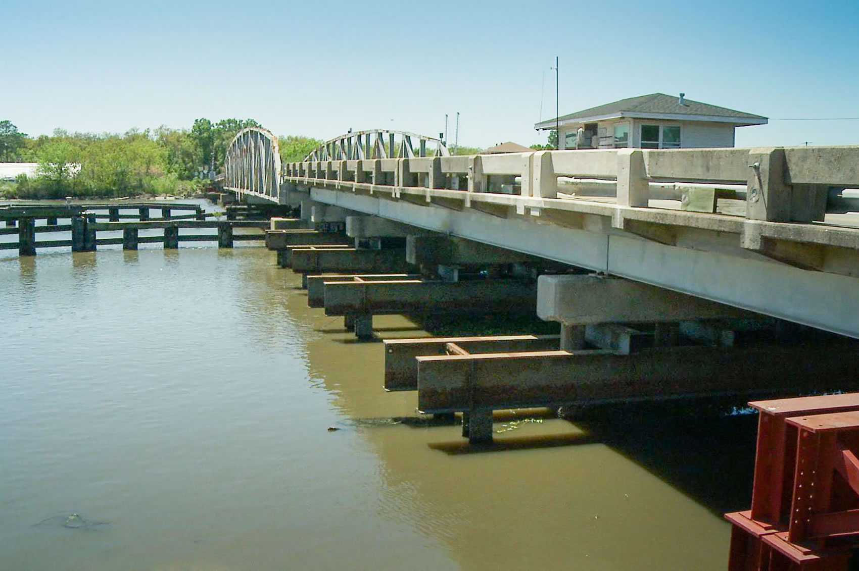 swing bridge in Jean Lafitte, Louisiana