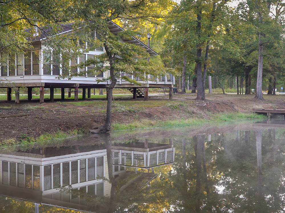 cabins on water at Chemin-a-Haut State Park in Louisiana