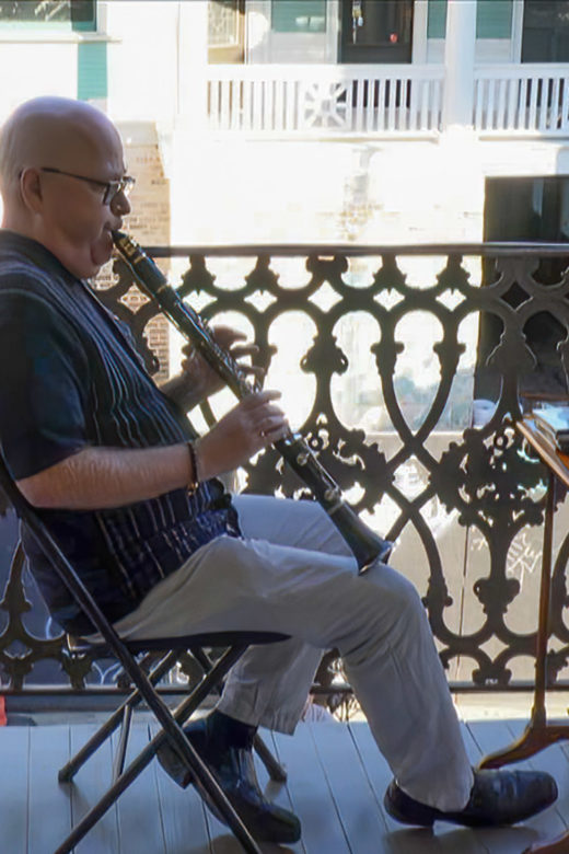 jazz clarinets Tim Laughlin debuts new song on French Quarter balcony