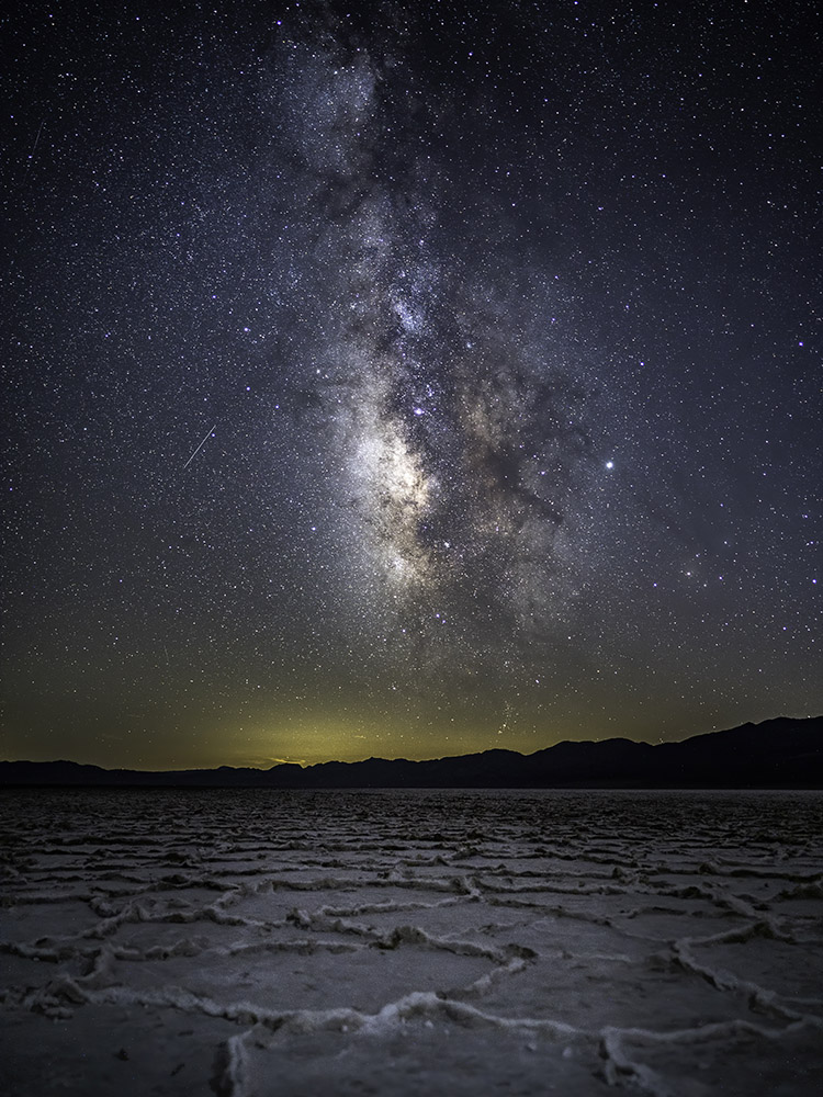 milky way above Badwater Basin in Death Valley National Park