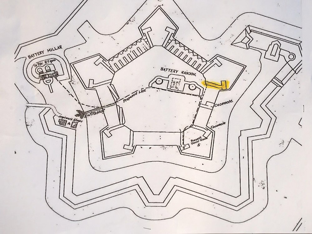 drawing of star-shaped Fort Jackson