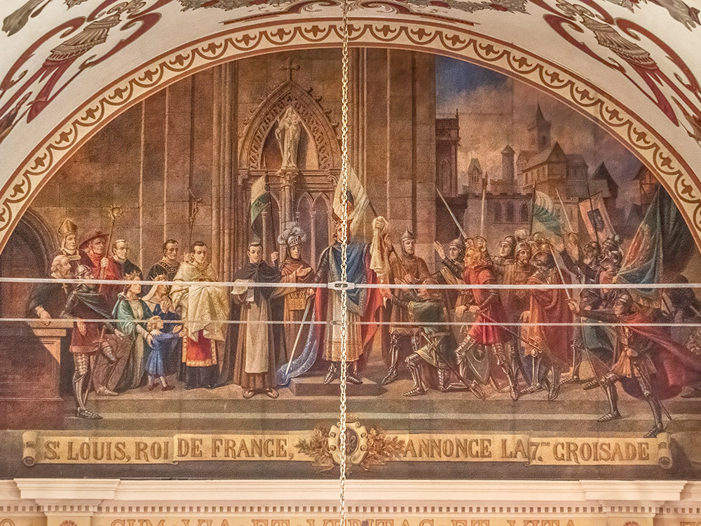 painting of saint louis inside cathedral