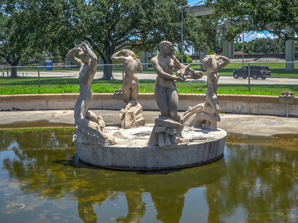 four figures four winds sculpture in fountain