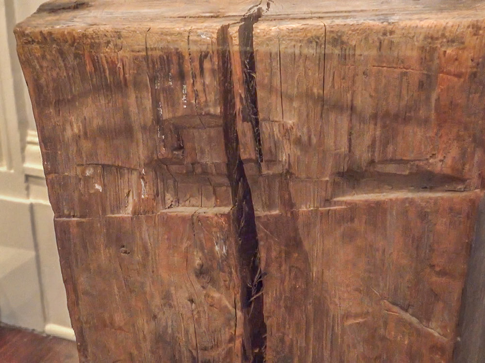 squared cypress timbers from Louisiana fort