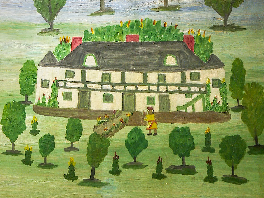 clementine hunter painting of melrose plantation home