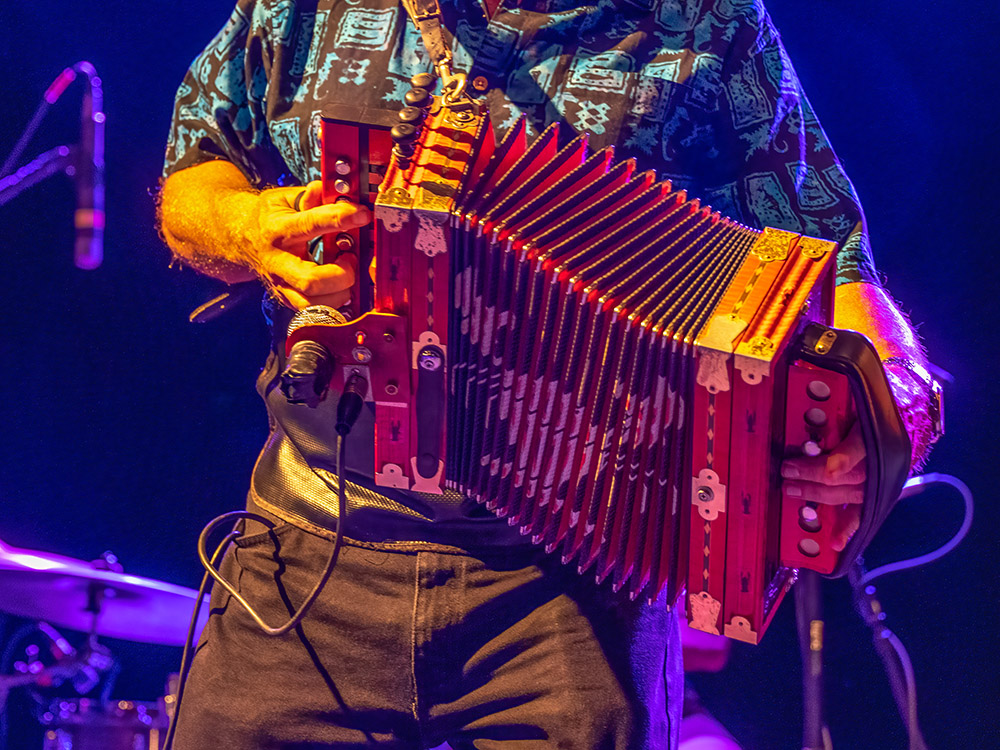 man playing Cajun accordion