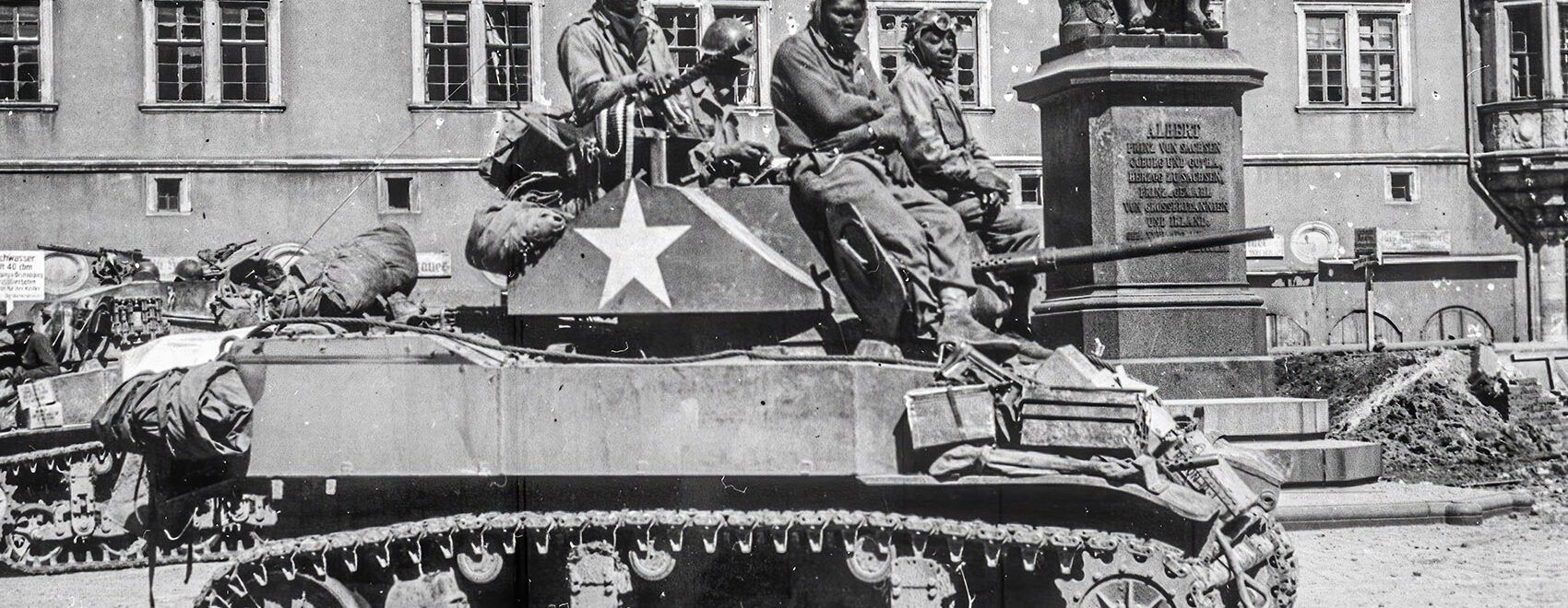 U S tank in Europe with 761st Tank Battalion in World War 2