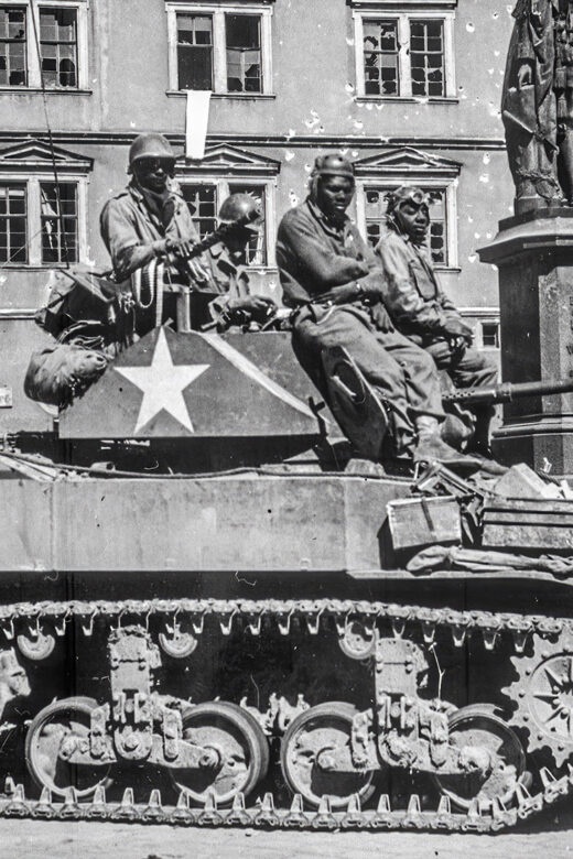U S tank in Europe with 761st Tank Battalion in World War 2