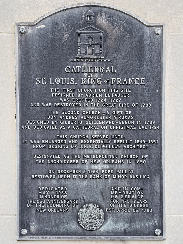 historical marker outside st. louis cathedral