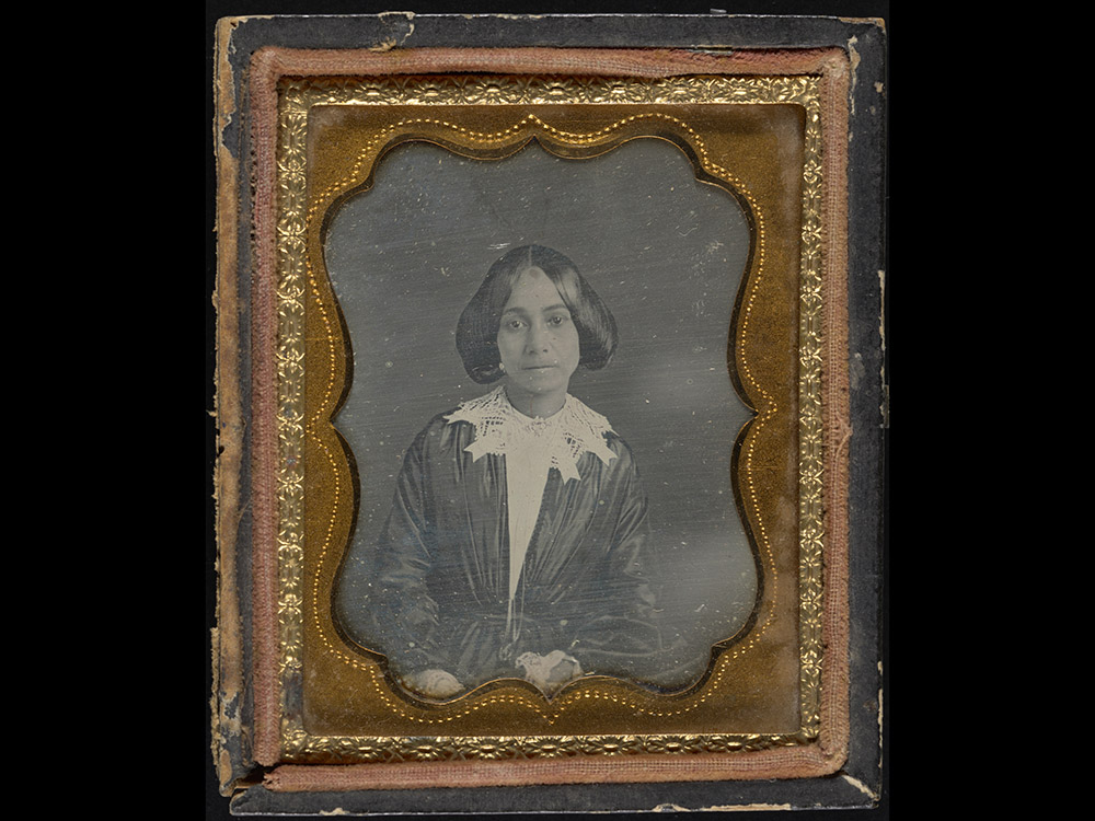 dagguerreotype framed picture of young woman in Louisiana Lens