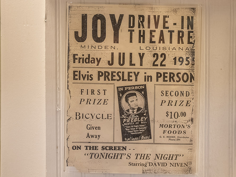 Joy Drive in poster of Elvis performance in Minden Louisiana