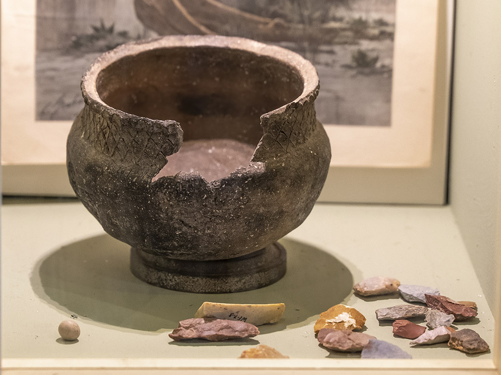 Native American pottery and artifacts in Museum