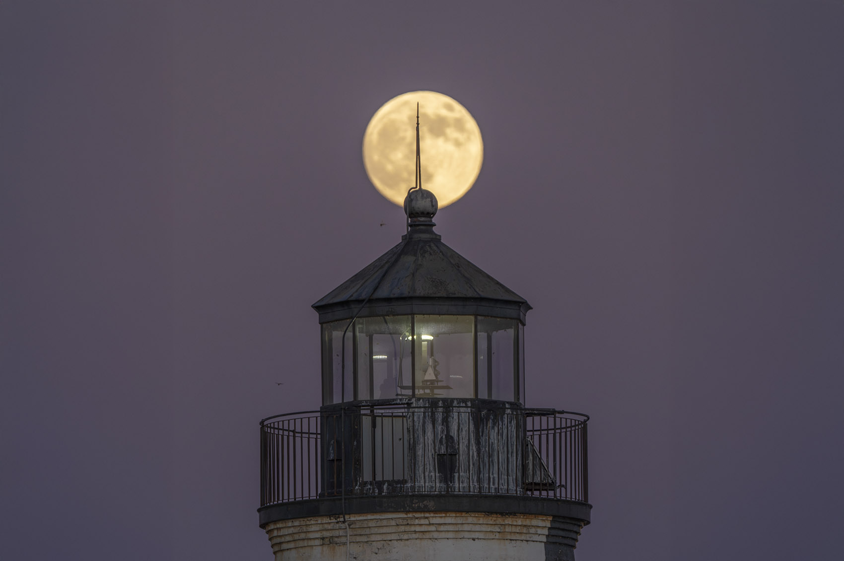 supermoon and lighthouse