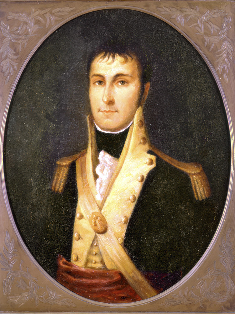 19th century portrait of man in military uniform with dark hair