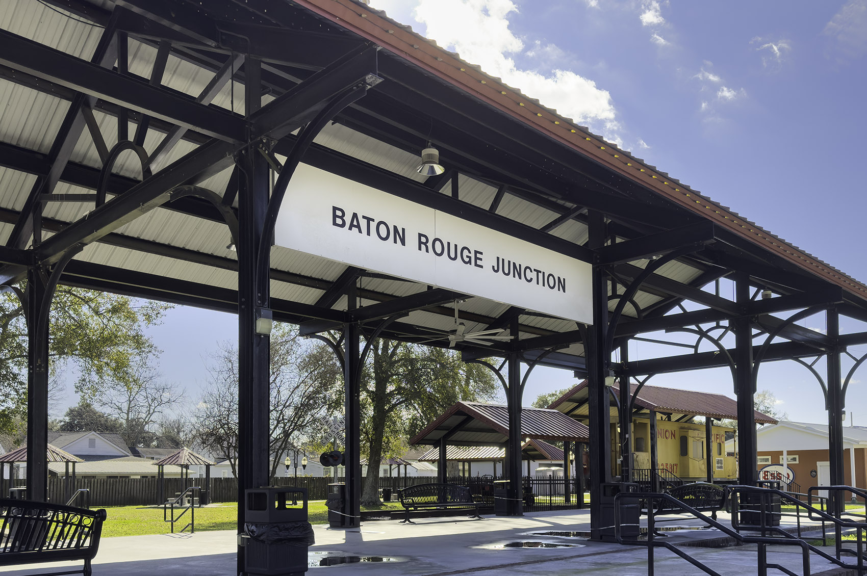 pavilion with sign Baton Rouge Junction