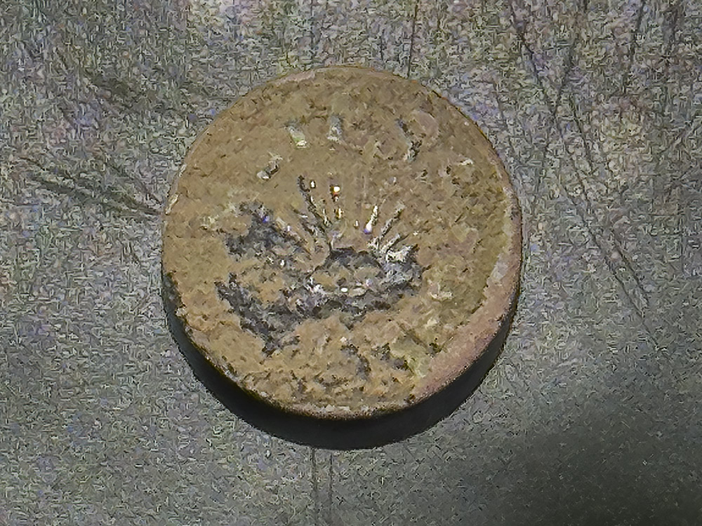 old dirty metal button