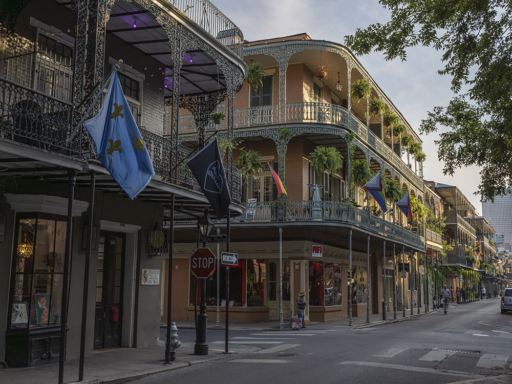 wrought iron balconies in New Orleans French Quarter