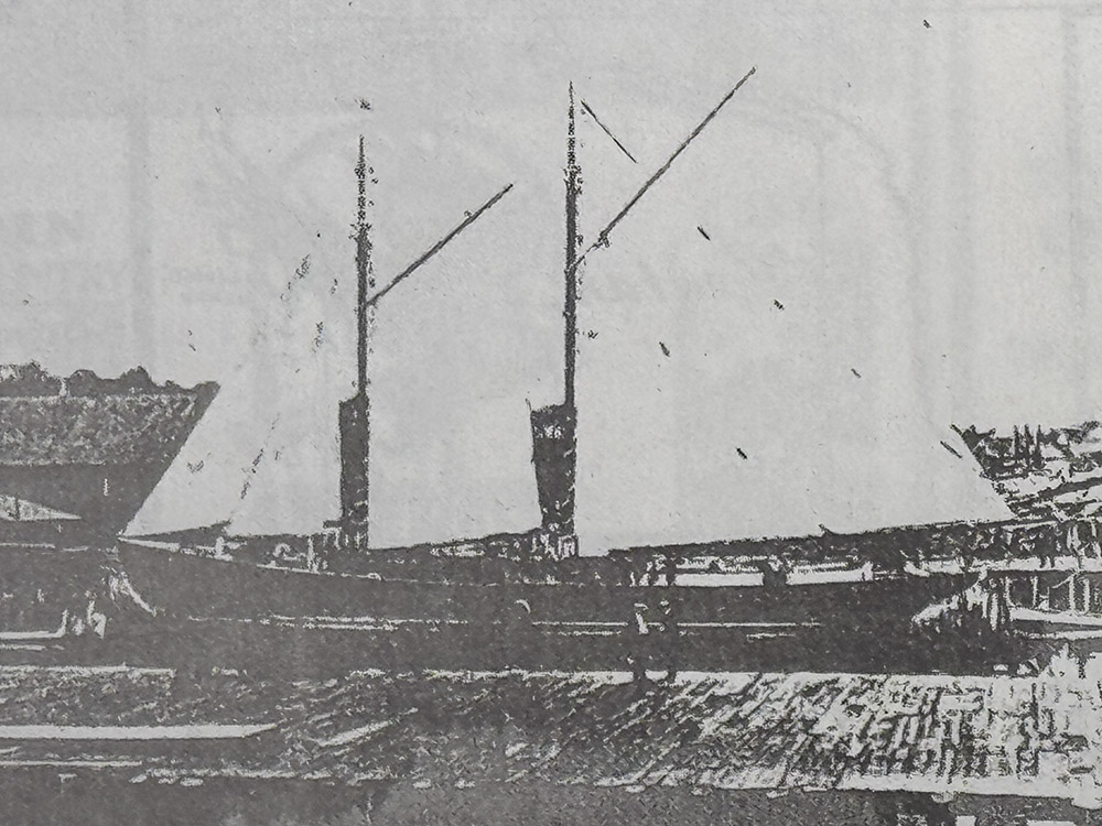old black and white photo of sailing ship