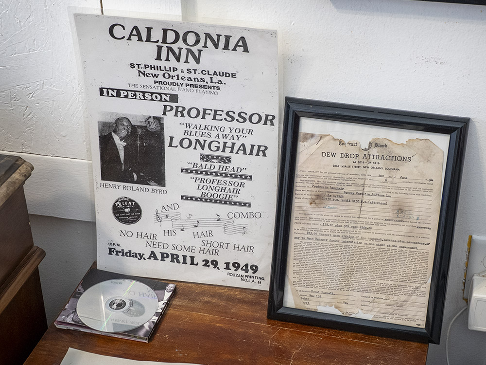 advertisement with photo and contract for Professor Longhair