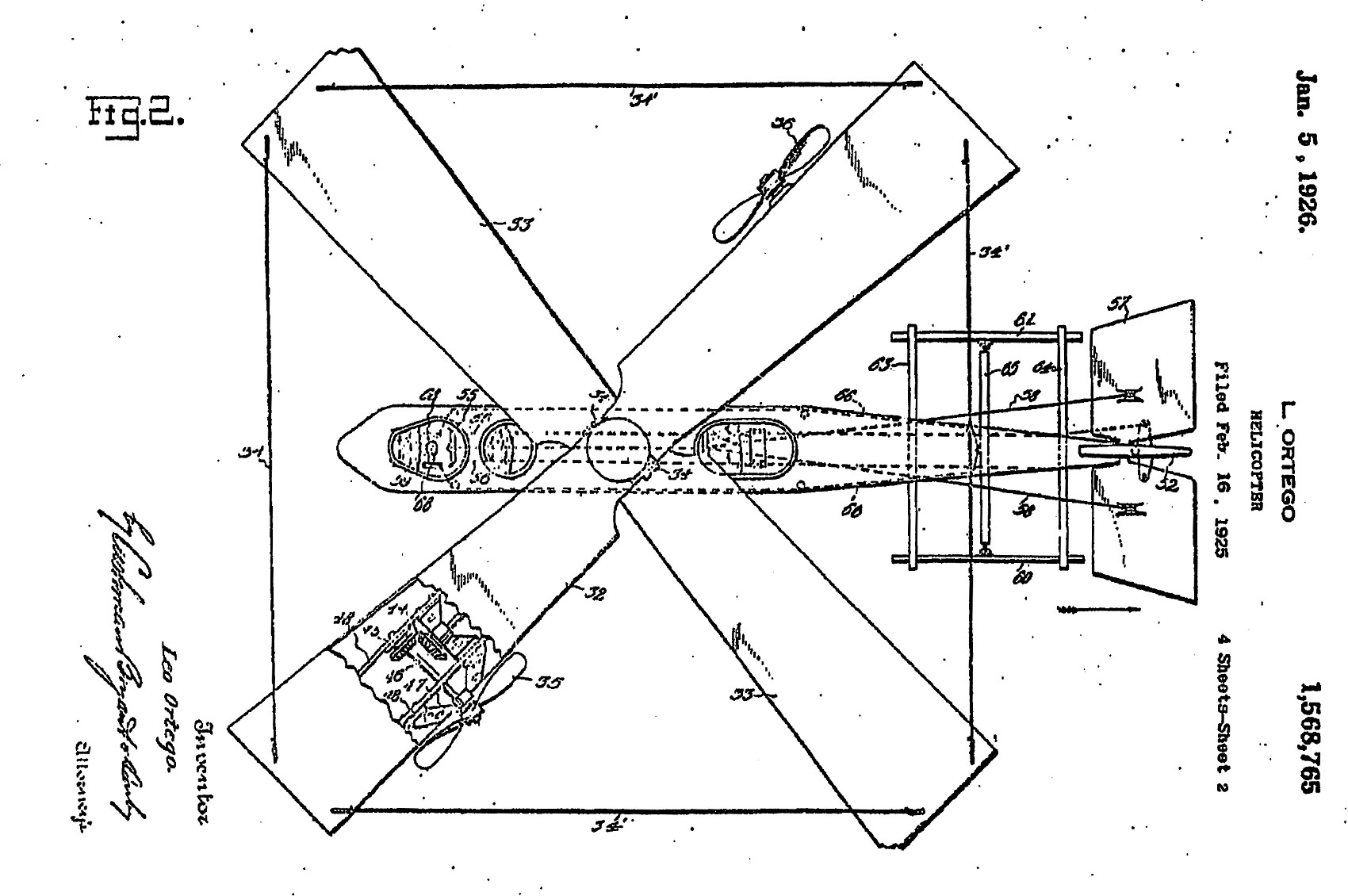 patent drawing of helicopter