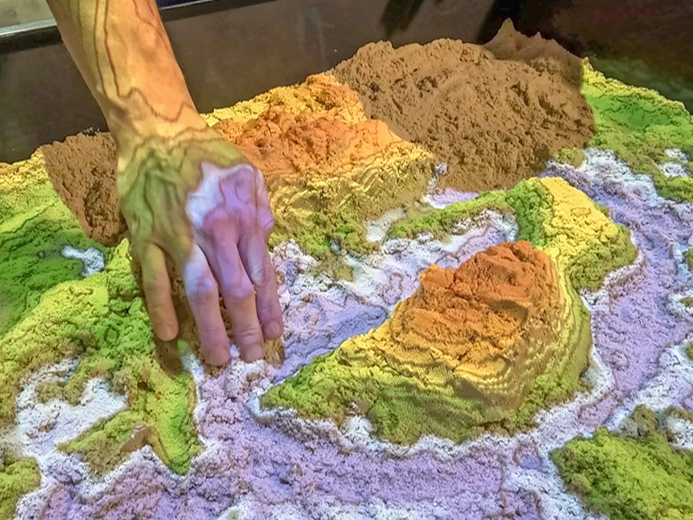 multi-colored sand shapes landscape
