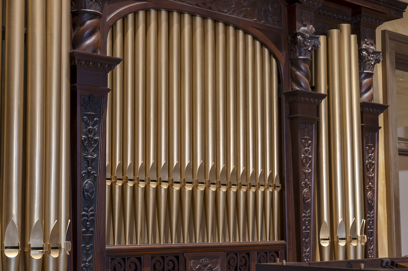 gold pipes of Aeolian organ