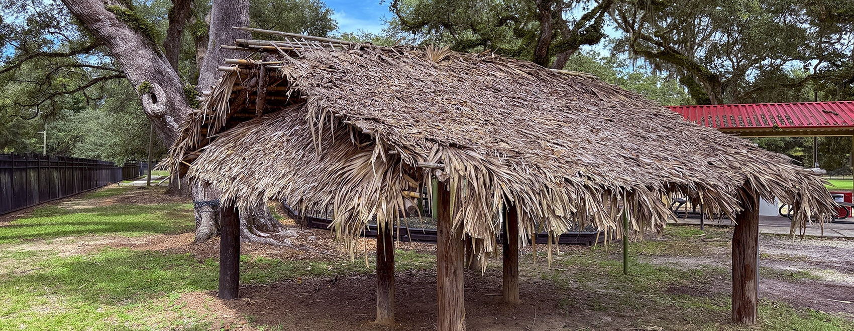 traditional choctaw pametto hut in Lacombe