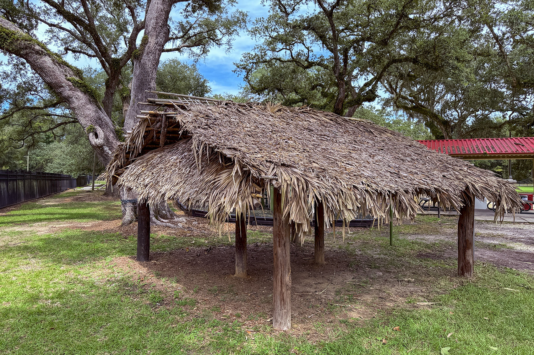 traditional choctaw pametto hut in Lacombe